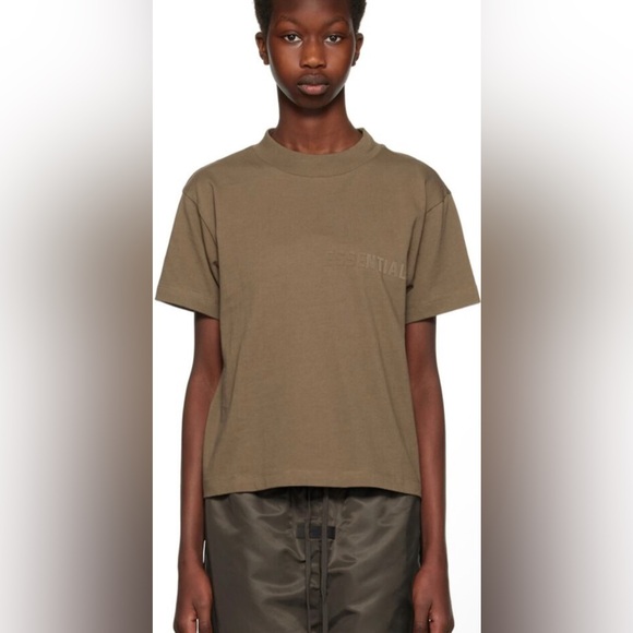 Essentials Fear of God Flocked boxy Logo Short Sleeve Tee - Picture 1 of 9